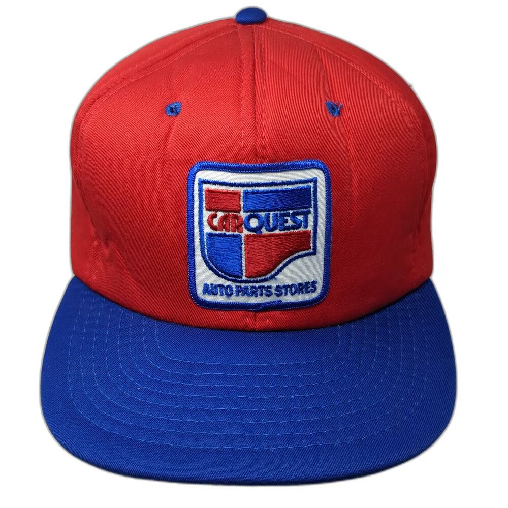 Sports Specialties Carquest Auto Parts Red Blue Snapback Hat Logo Patch Vintage